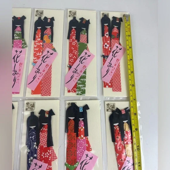 20 Vintage Japanese Style Origami Paper Geisha Doll Bookmarks New - Picture 9 of 12